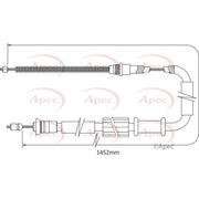 Apec Handbrake Cable Left Rear fits Fiat Punto 1993-2000 1.1 1.2 1.6 1.7