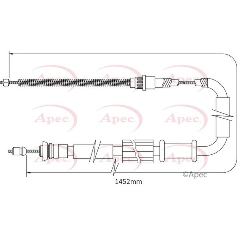 Apec Handbrake Cable Left Rear fits Fiat Punto 1993-2000 1.1 1.2 1.6 1.7