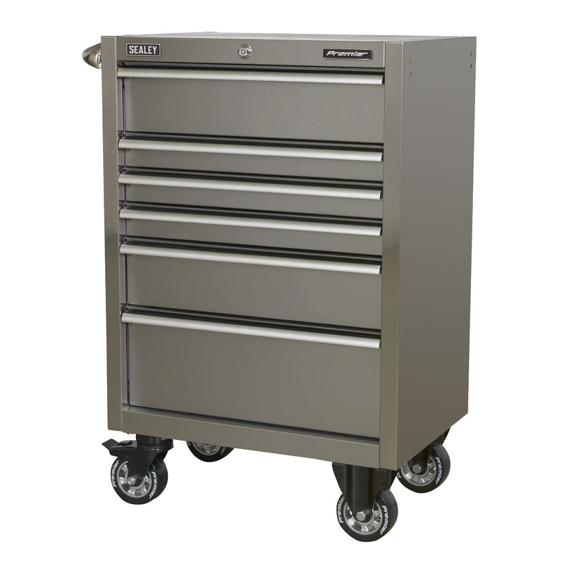 Sealey Rollcab 6 Drawer 675mm Stainless Steel Heavy-Duty PTB67506SS Sealey - Dynamic Drive