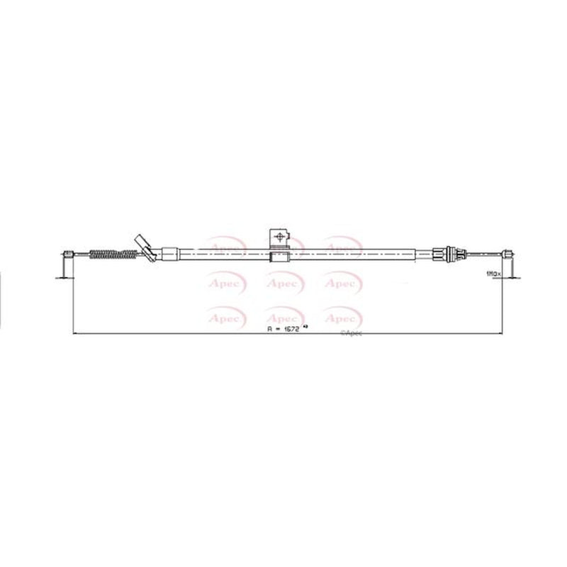 Apec Handbrake Cable Left Rear fits Nissan Juke 2010-2019 1.5 1.6