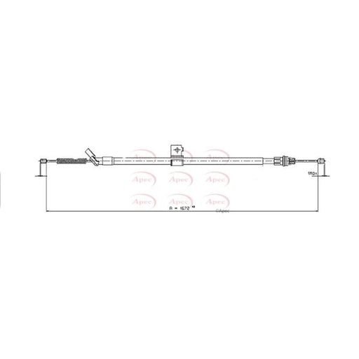 Apec Handbrake Cable Left Rear CAB1675