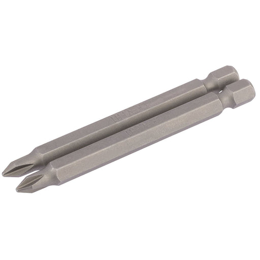 Draper Cross Slot Insert Bit, 1/4" Hex, 75mm Long, No.1 (Pack of 2) 64314 Draper - Dynamic Drive