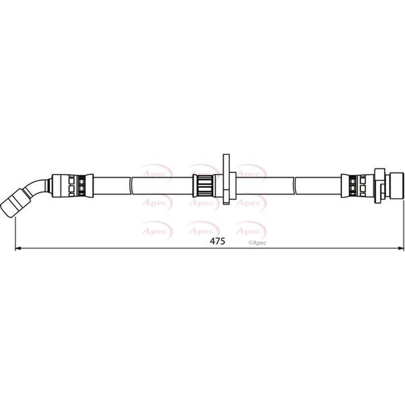 Apec Brake Hydraulic Hose Line Rear Right fits Honda Accord VII 2003-2008