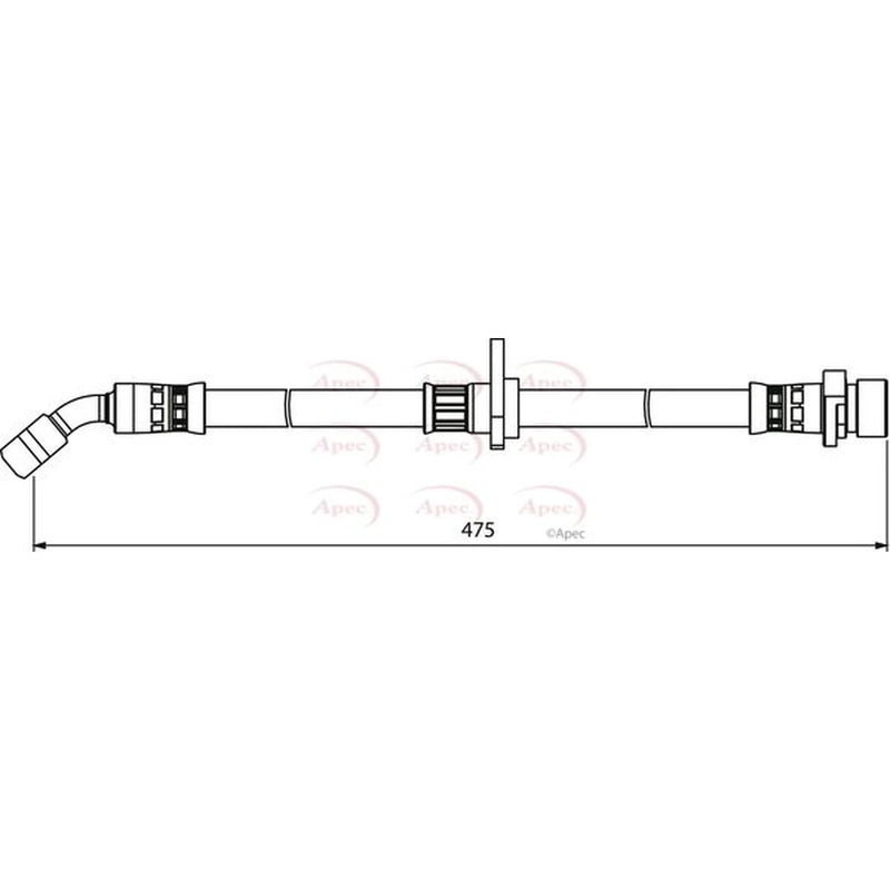 Apec Brake Hydraulic Hose Line Rear Right HOS3982