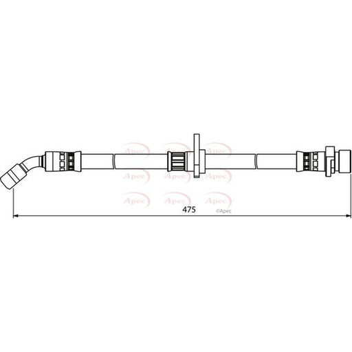 Apec Brake Hydraulic Hose Line Rear Right fits Honda Accord VII 2003-2008