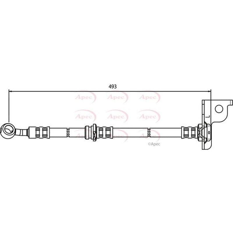 Apec Brake Hydraulic Hose Line Front Left fits Hyundai Santa Fé I 2000-2006