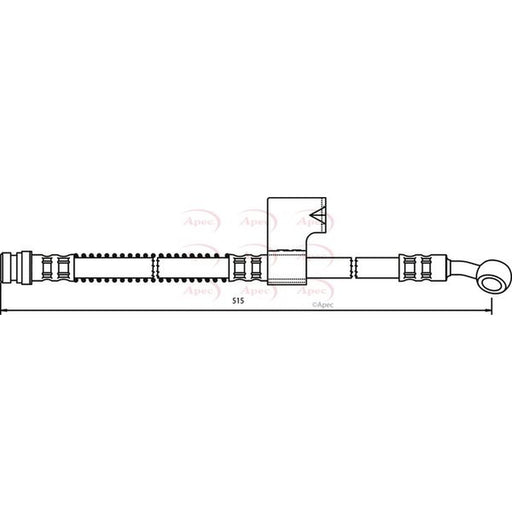 Apec Brake Hydraulic Hose Line Front Left fits Hyundai Accent 1994-2000 1.3 1.5