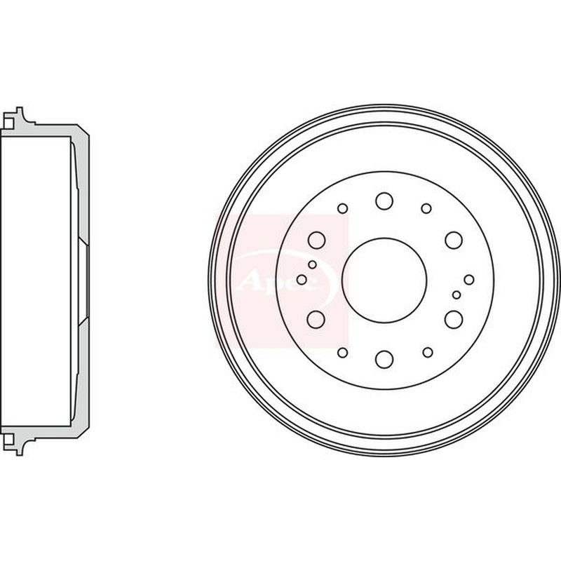 Apec Brake Drum Assembly Rear fits Toyota Hiace / Commuter V Bus 2006 on 2.5