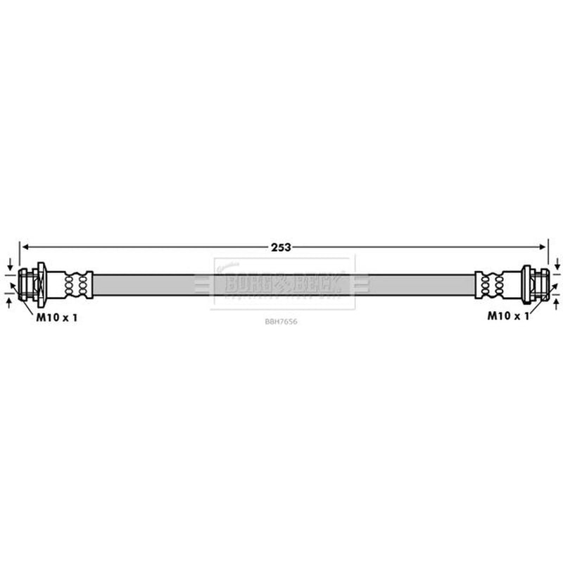 Borg & Beck Brake Hydraulic Hose Line Rear Right BBH7656
