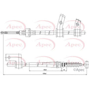 Apec Handbrake Cable Left Rear fits Suzuki Jimny Closed Off-Road Vehicle 1998 on