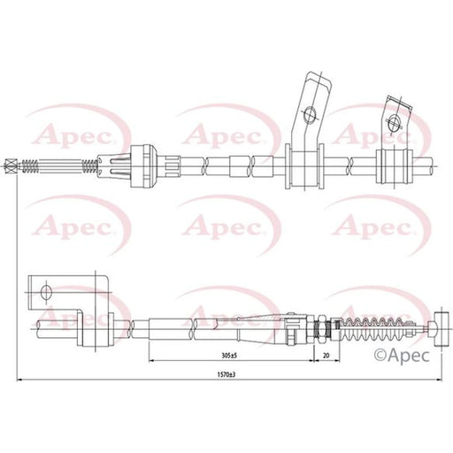 Apec Handbrake Cable Left Rear CAB1432