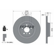 Textar 2 x Vented Rear Brake Discs 92306805-x2