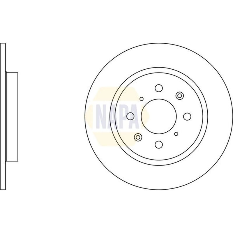 NAPA Rear Brake Solid Discs & Pads fits Honda Jazz III 2011-2015 1.3