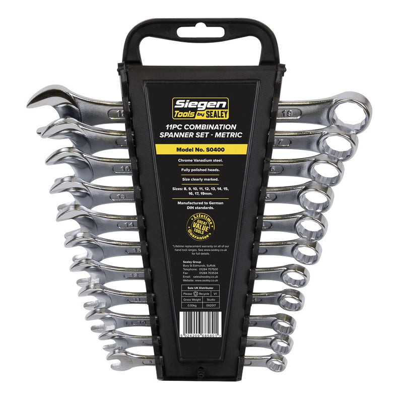 Seigen by Sealey Combination Spanner Set 11pc Metric S0400 Seigen by Sealey  - Dynamic Drive