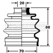 First Line Drive Shaft Bellow Kit Rear Left fits Daihatsu Storia 2000-2005 1.3