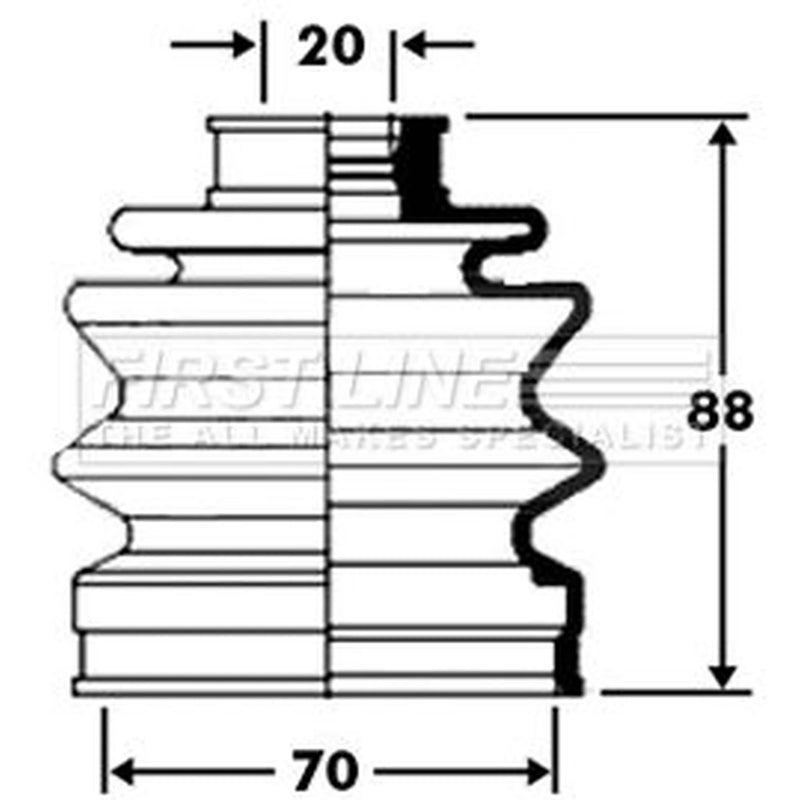 First Line Drive Shaft Bellow Kit Rear Left fits Daihatsu Storia 2000-2005 1.3
