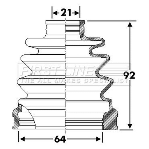 First Line Drive Shaft Bellow Kit Front Left fits Kia Rio I 2000-2005 1.5