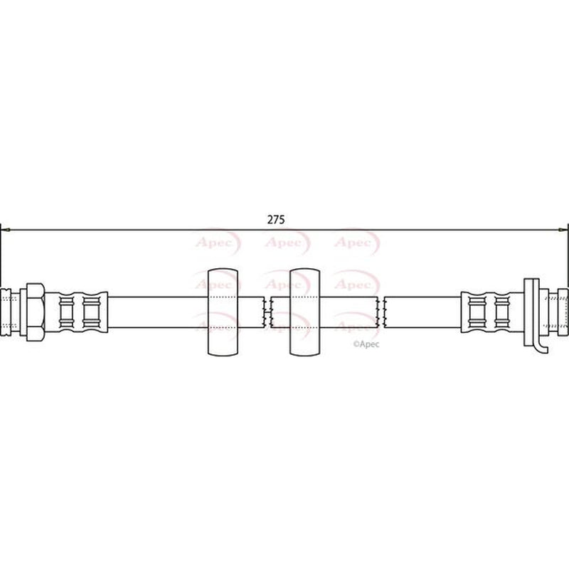 Apec Brake Hydraulic Hose Line Front fits Alfa Romeo Gtv 1996-2005 3.0