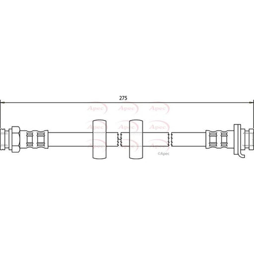 Apec Brake Hydraulic Hose Line Front fits Alfa Romeo Gtv 1996-2005 3.0