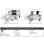 Denso Starter Motor 12V 2.2kW 11 Teeth fits Citroën Berlingo 2018-2019 1.5 1.6