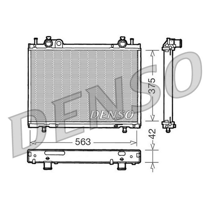 Denso Engine Radiator fits Fiat Brava 1996-2002 1.2 1.9
