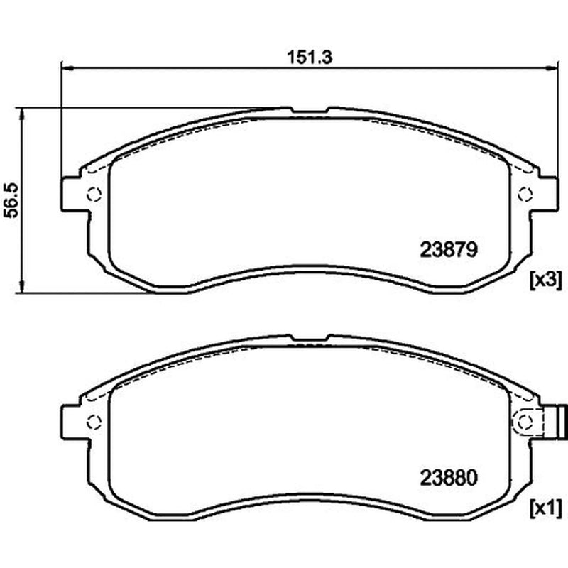 DON Front Brake Pad Set fits Mitsubishi L200 1996-2007 2.0 2.5