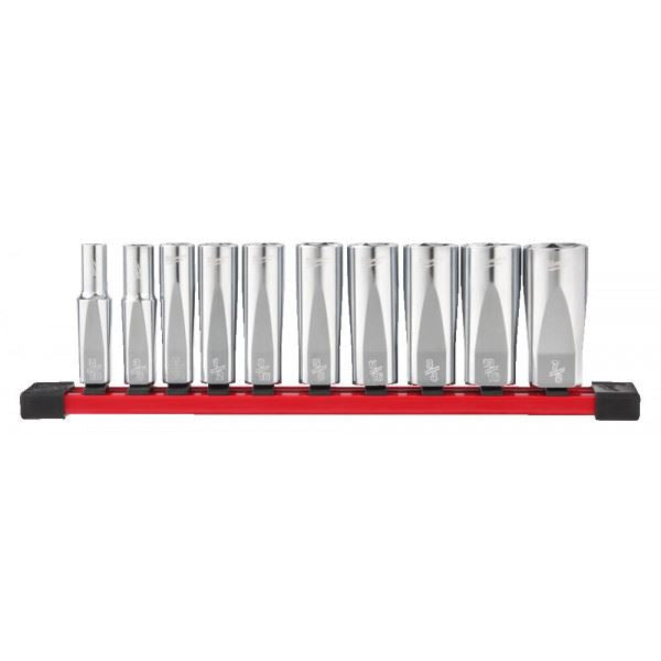 Milwaukee 3/8In. Drive 10Pc Imperial Deep Chrome Socket Set -10Pc Milwaukee - Dynamic Drive