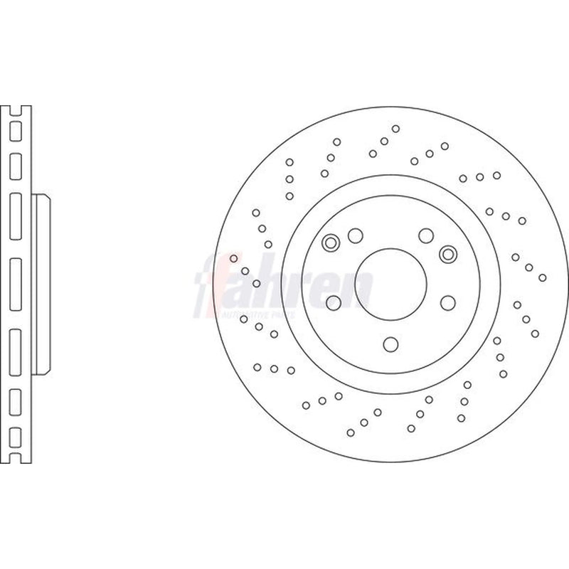 Fahren 2 x Perforated/Vented Front Brake Discs FBD6477-x2