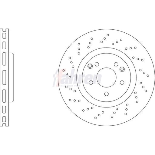 Fahren 2 x Perforated/Vented Front Brake Discs FBD6477-x2