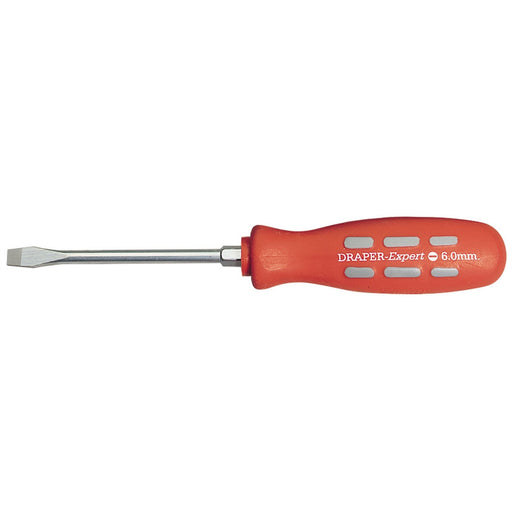Draper Plain Slot Flared Tip Mechanic's Screwdriver, 100 x 6mm (Sold Loose) Draper - Dynamic Drive