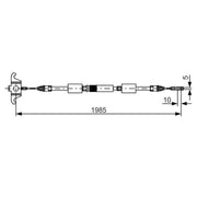 Bosch Handbrake Cable Centre fits Volvo XC90 I 2002-2014 2.5 3.2