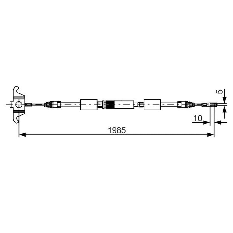 Bosch Handbrake Cable Centre fits Volvo XC90 I 2002-2014 2.5 3.2