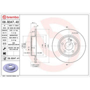 Brembo 2 x Solid Rear Brake Discs 08.B347.41-x2