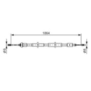 Bosch Handbrake Cable Right Rear fits Citroën Xsara Picasso 1999-2012