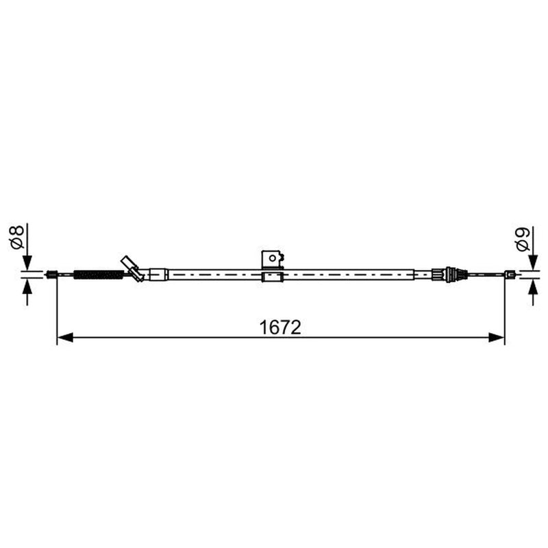 Bosch Handbrake Cable Rear fits Nissan Juke 2010-2019 1.5 1.6