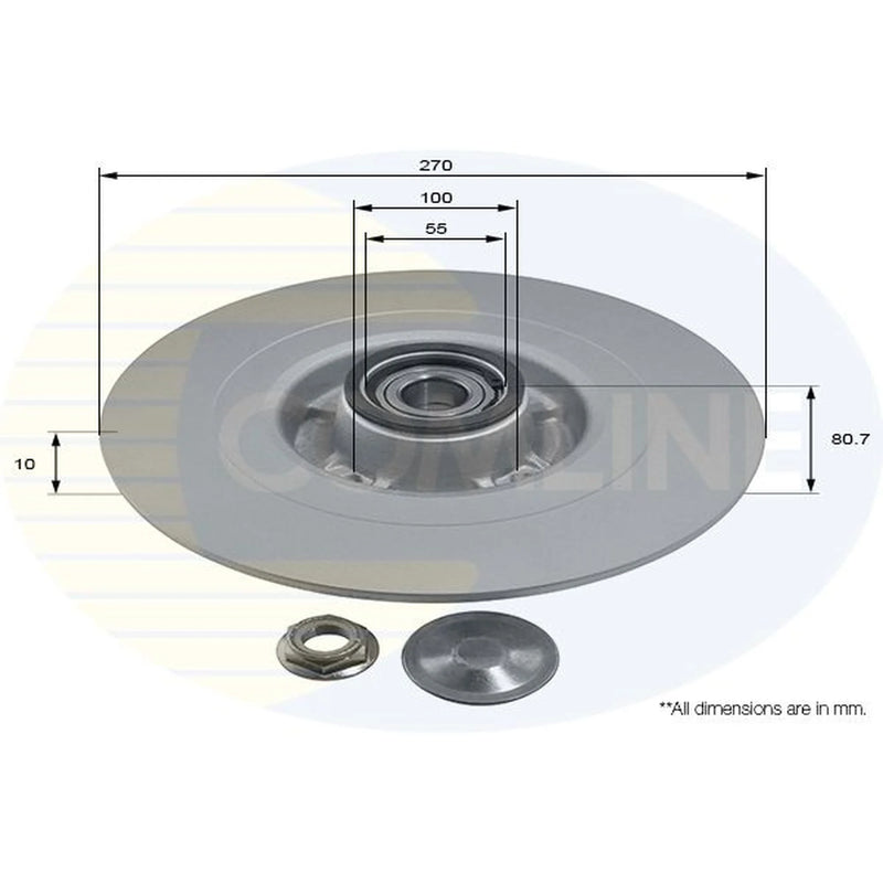 Comline 2 x Solid Rear Brake Discs ADC3003-x2