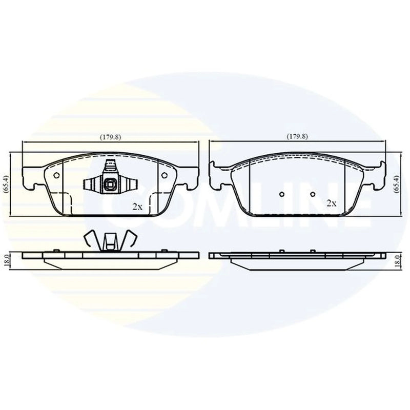 Comline 4 x Front Brake Pad Set fits Ford Focus III 2012-2017 2.0