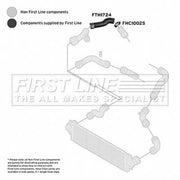 First Line Intercooler Turbo Charge Air Hose fits VW Transporter 2003-2009 2.5