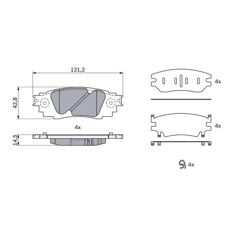 Bosch Front & Rear Pads fits Lexus Rx 2015-2017