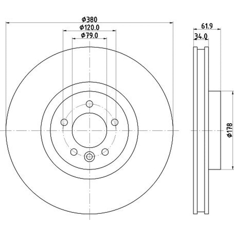Mintex 2 x Front Brake Discs MDC2334C-x2