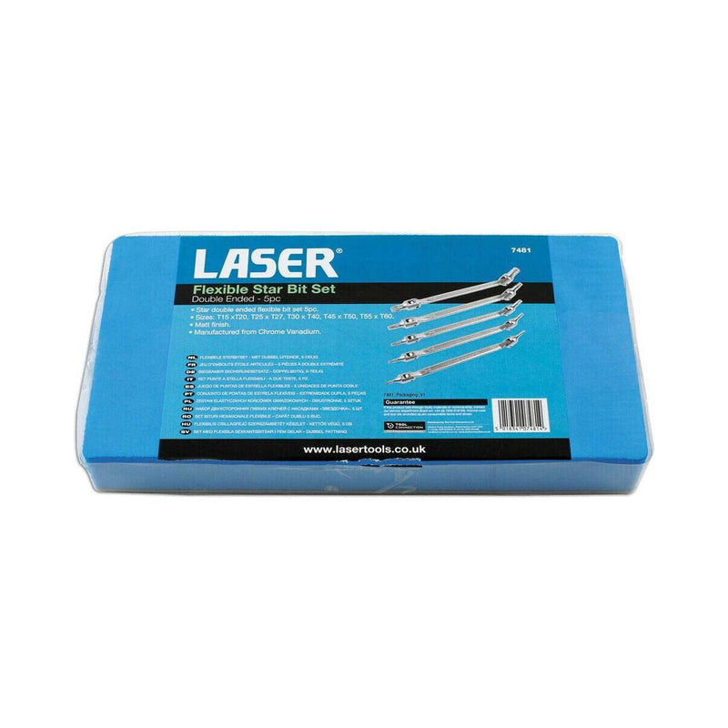 Laser Double Ended Flexible Star Bit Set 5pc 7481 Laser - Dynamic Drive
