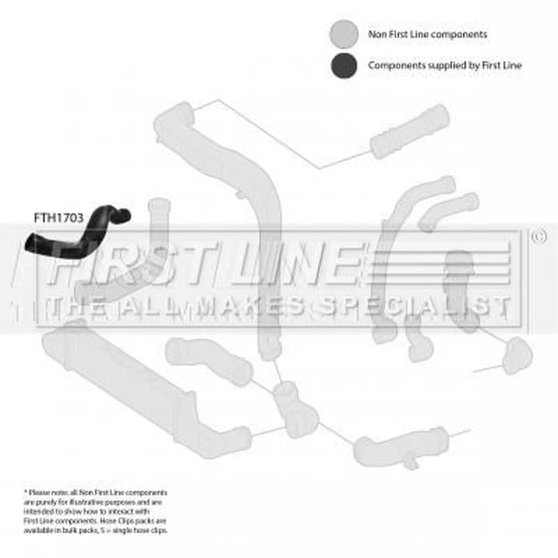 First Line Intercooler Turbo Charge Air Hose fits Mercedes-Benz E-Class