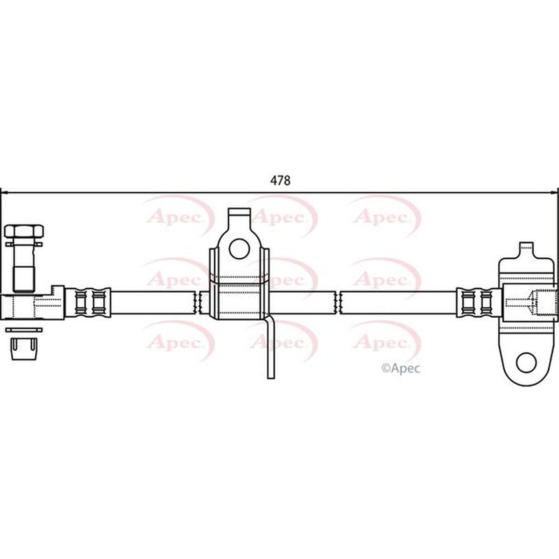 Apec Brake Hydraulic Hose Line Front Right fits Ford Transit 2000-2006