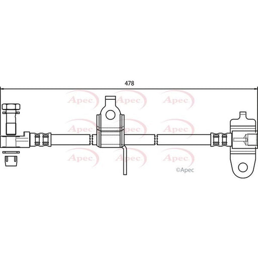 Apec Brake Hydraulic Hose Line Front Right fits Ford Transit 2000-2006