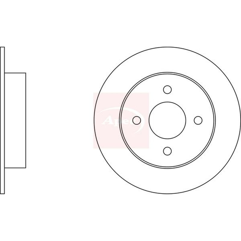 Apec 2 x Solid Brake Discs fits Nissan Micra II 1992-2003 1.0 1.3 1.4