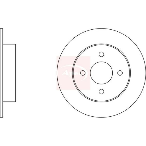 Apec 2 x Solid Brake Discs fits Nissan Micra II 1992-2003 1.0 1.3 1.4