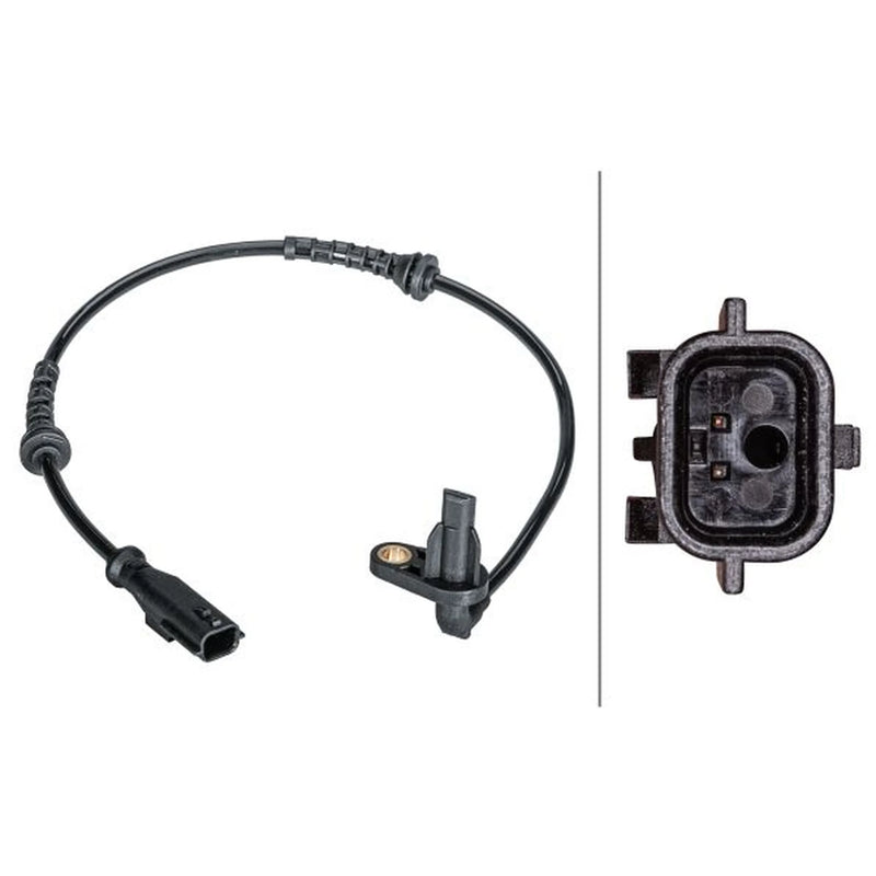 Hella ABS Wheel Speed Sensor Rear fits Dacia Logan 2004-2012 1.2 1.4 1.5 1.6