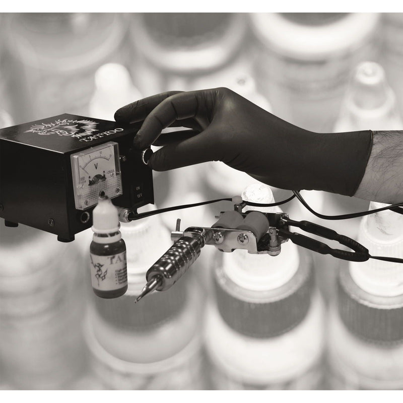 10x Bodyguards Powder Free Black Nitrile Disposable Gloves Medium Box of 100 Tattoo Bodyguard - Dynamic Drive