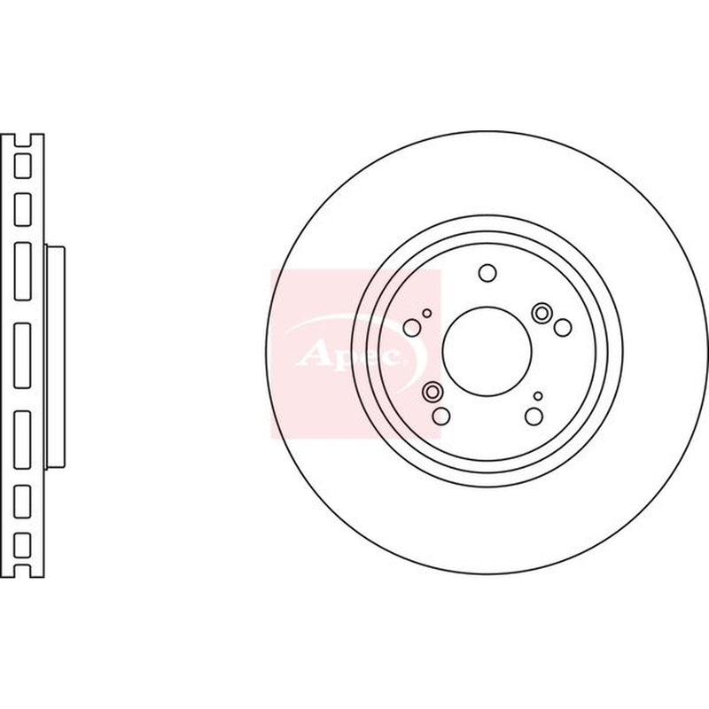 Apec Front Brake Vented Discs & Pads fits Honda Cr-V IV 2012-2018 1.6 2.2