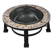 Dellonda 30" Deluxe Traditional Style Fire Pit Outdoor Heater - Slate Dellonda  - Dynamic Drive